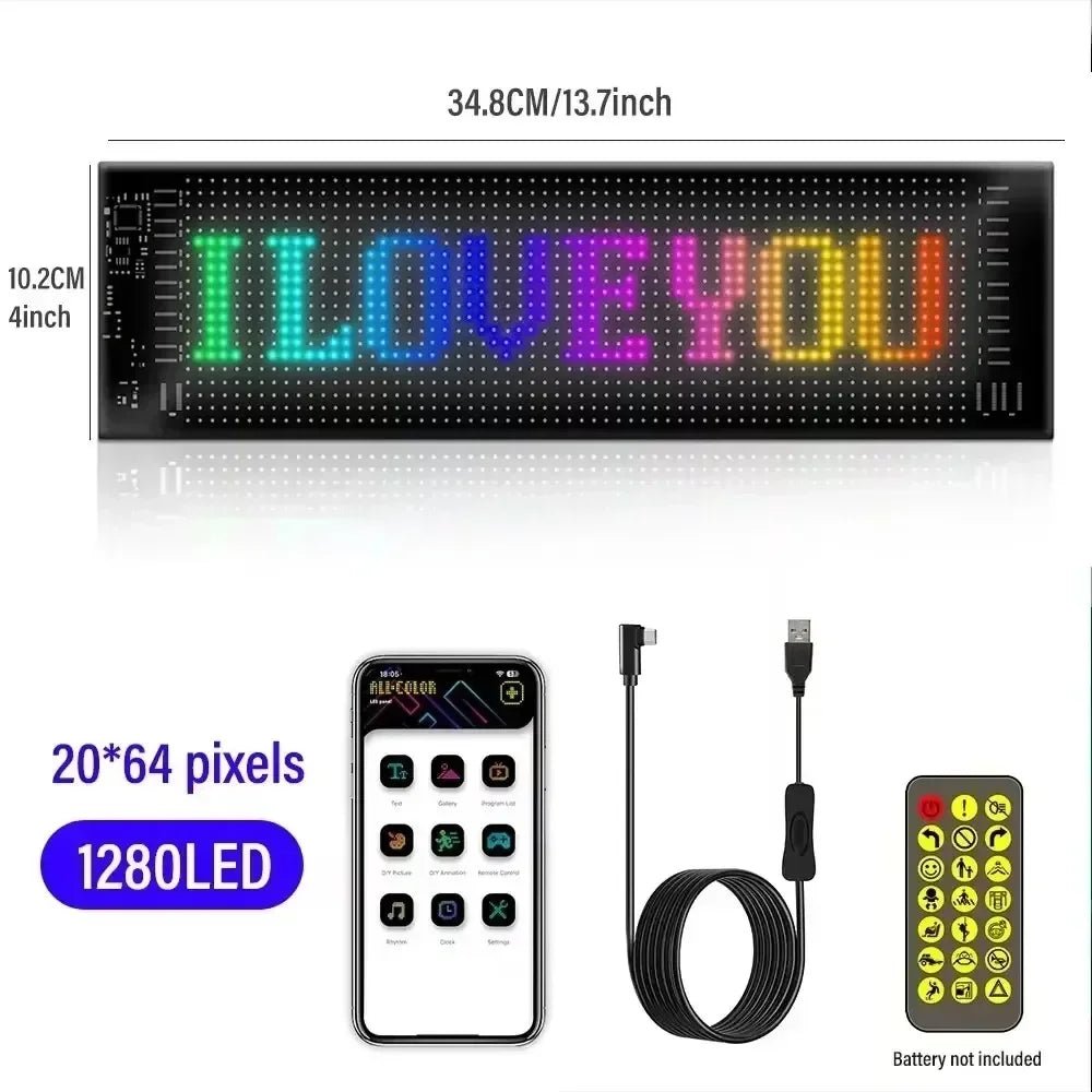 Rayhome Devil Eyes LED Display: Programmable Scrolling Sign for Vehicles - Homebound Essentials