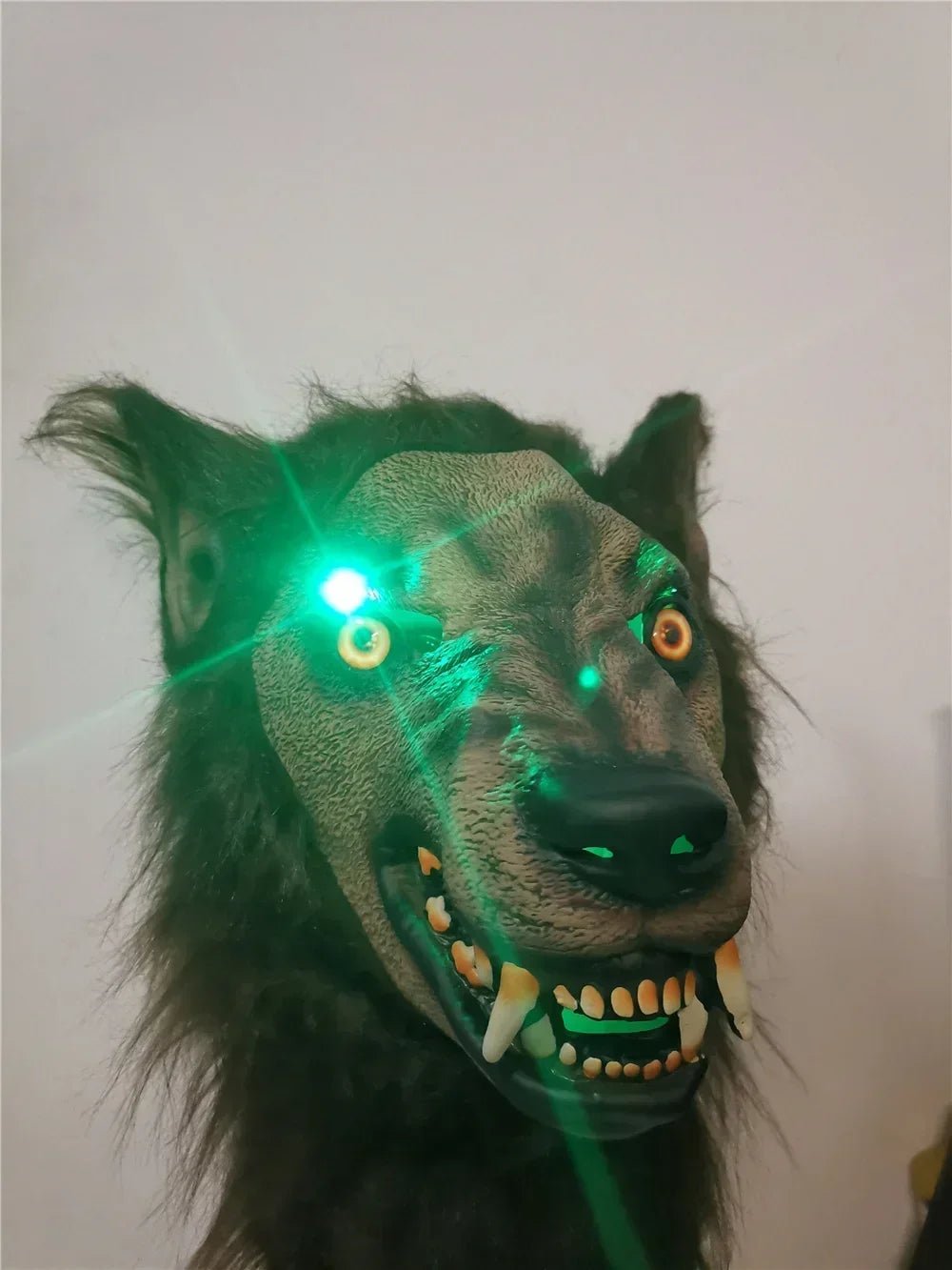 Realistic LED Halloween Latex Wolf Head Hair Mask - Homebound Essentials