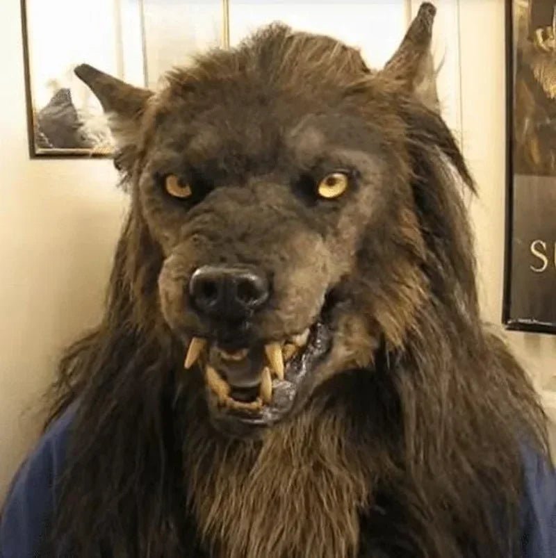 Realistic LED Halloween Latex Wolf Head Hair Mask - Homebound Essentials