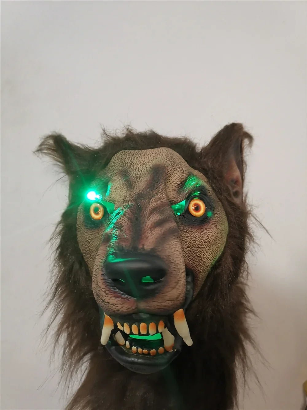 Realistic LED Halloween Latex Wolf Head Hair Mask - Homebound Essentials