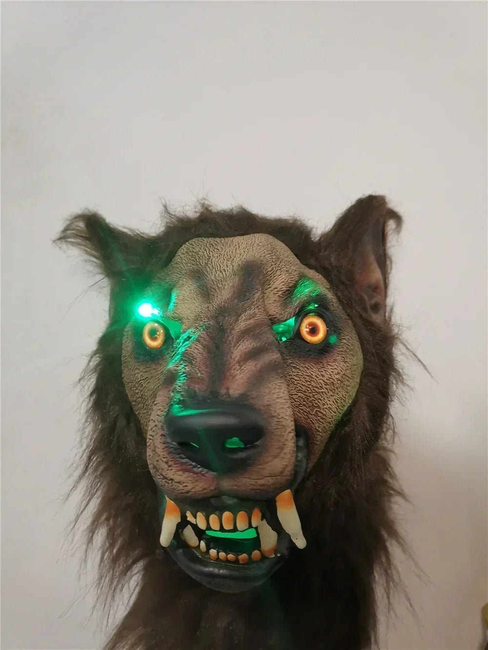Realistic LED Halloween Latex Wolf Head Hair Mask - Homebound Essentials