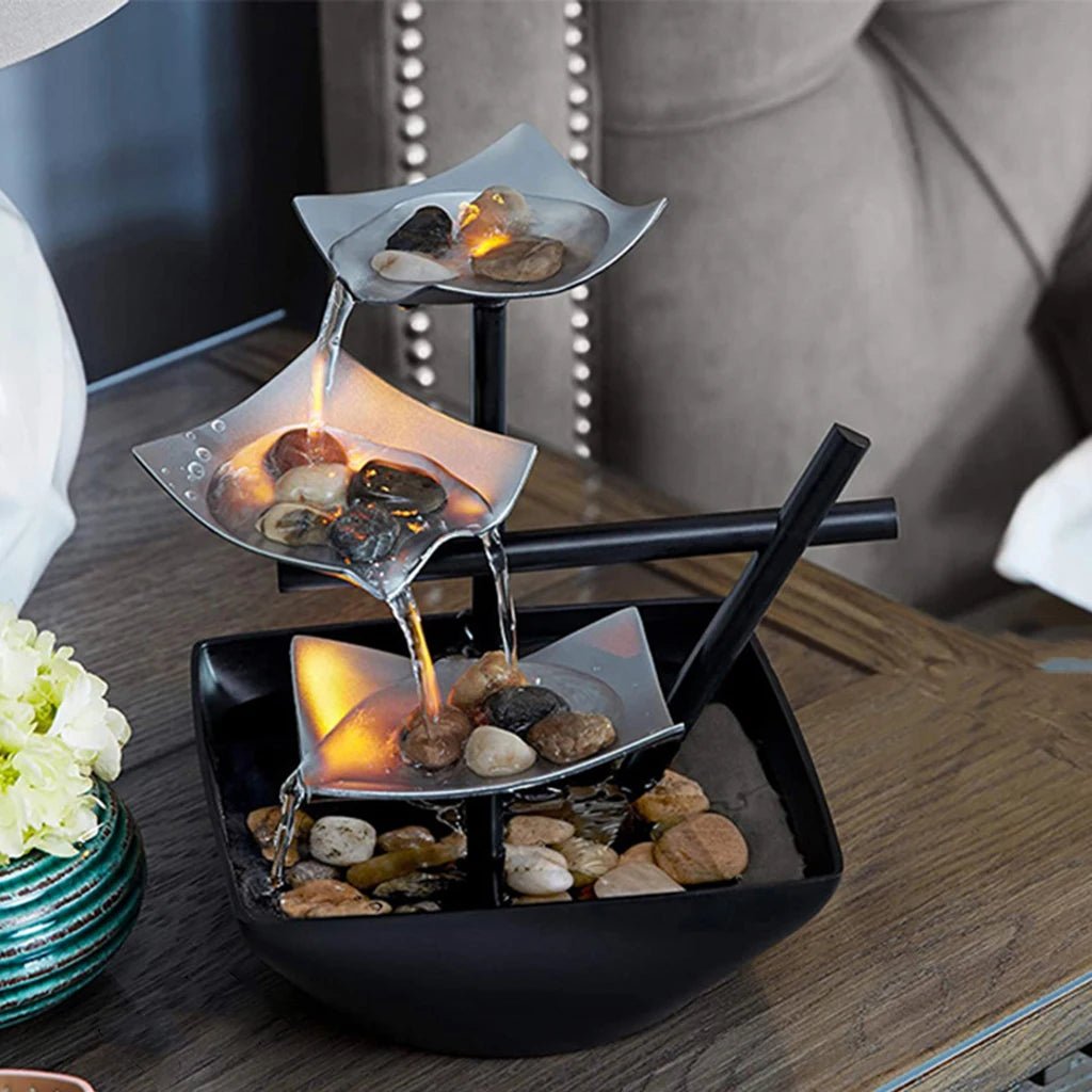 Relaxation Indoor Tabletop Fountain - Desktop Water Fountain for Stress Relief & Decoration - Homebound Essentials