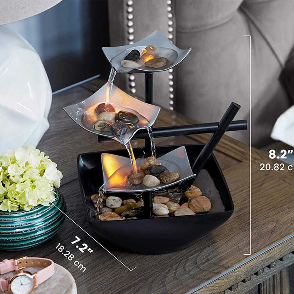 Relaxation Indoor Tabletop Fountain - Desktop Water Fountain for Stress Relief & Decoration - Homebound Essentials