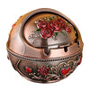Retro Ashtray Household Cigarette Smoking Holder - Zinc Alloy Large Ash Holder with Lid for Home Decor - Homebound Essentials