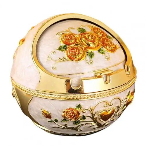 Retro Ashtray Household Cigarette Smoking Holder - Zinc Alloy Large Ash Holder with Lid for Home Decor - Homebound Essentials