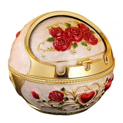 Retro Ashtray Household Cigarette Smoking Holder - Zinc Alloy Large Ash Holder with Lid for Home Decor - Homebound Essentials