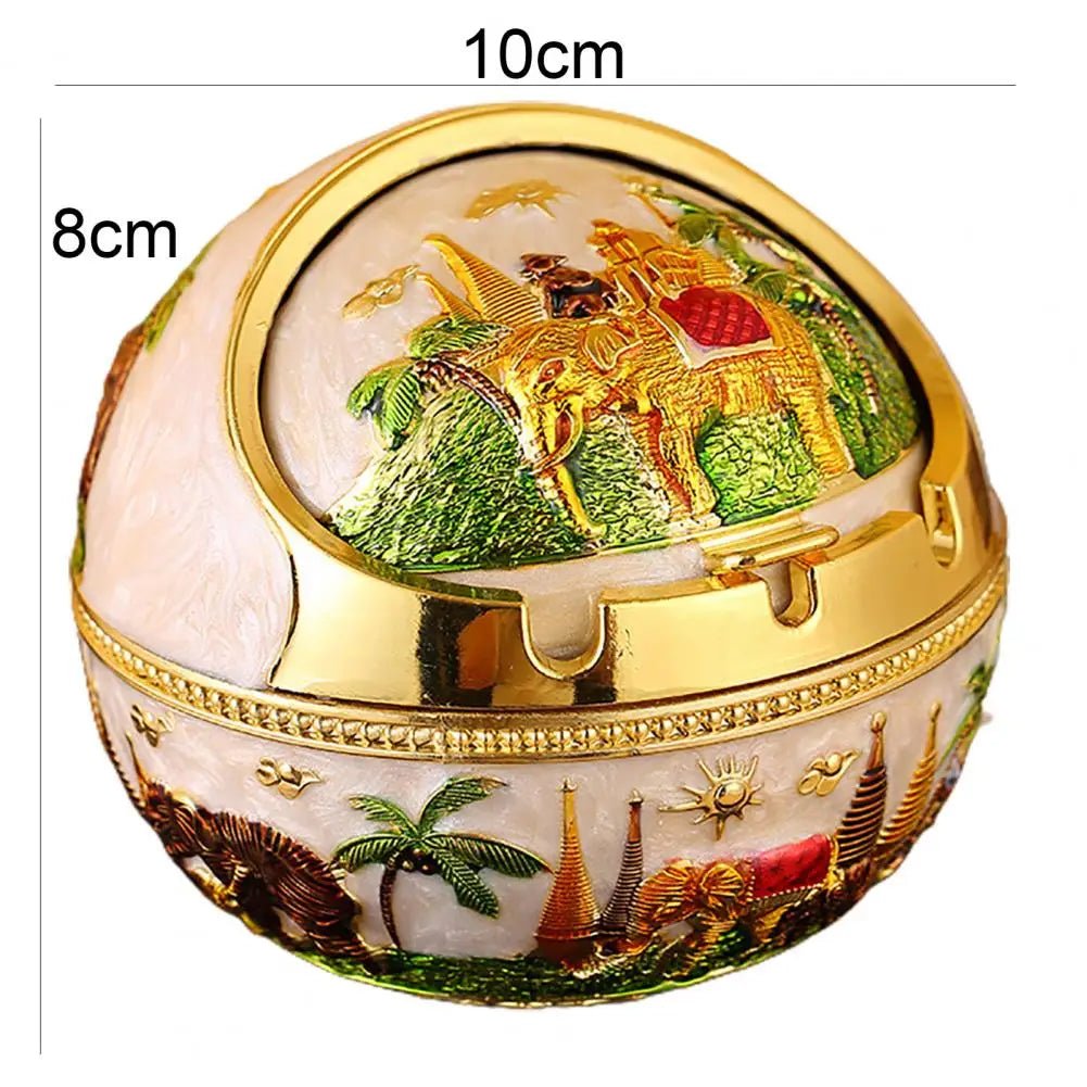 Retro Ashtray Household Cigarette Smoking Holder - Zinc Alloy Large Ash Holder with Lid for Home Decor - Homebound Essentials