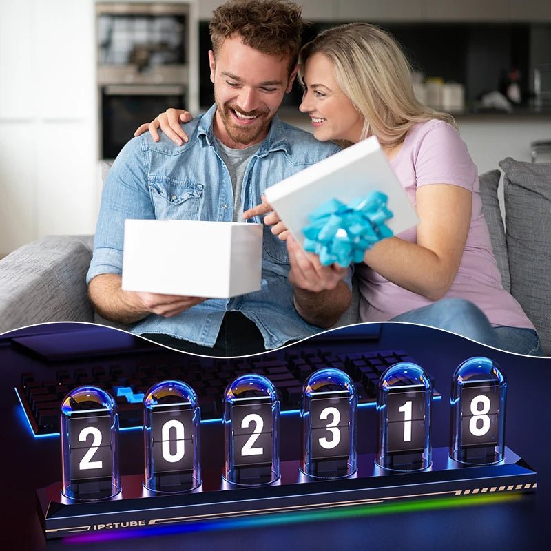 RGB Nixie Tube Clock with IPS Color Screen – DIY Analog Digital Glow Tube Clock - Homebound Essentials
