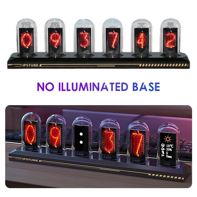 RGB Nixie Tube Clock with IPS Color Screen – DIY Analog Digital Glow Tube Clock - Homebound Essentials