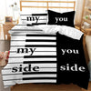 Romantic Black & White Polyester Duvet Cover Set - Homebound Essentials