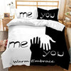 Romantic Black & White Polyester Duvet Cover Set - Homebound Essentials