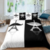 Romantic Black & White Polyester Duvet Cover Set - Homebound Essentials