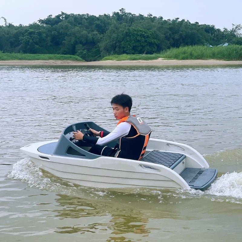 Rushwave 10KW Jet Powered Electric Go - Karting Boat with Three - Speed Adjustable for Lake and River - Homebound Essentials
