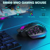 SM809 Pro Wireless MMO Gaming Mouse 16 Side Buttons 24000 DPI RGB Honeycomb Programmable Macro Wireless mouse - Homebound Essentials