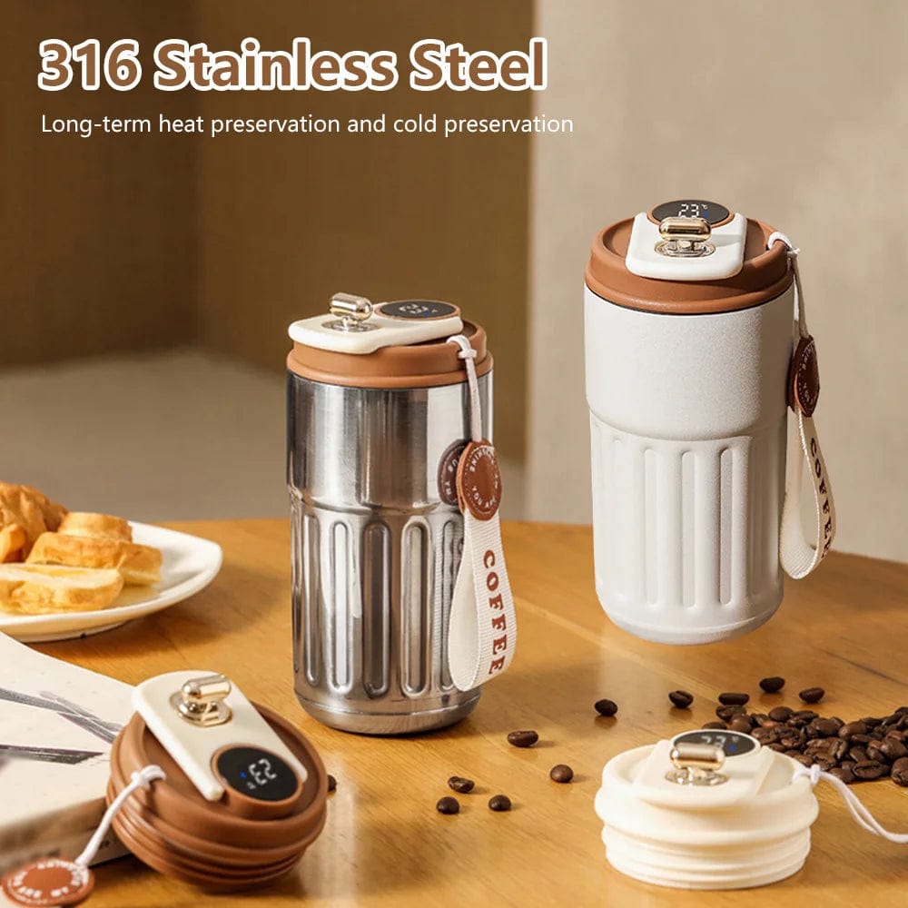 Smart Thermos Bottle with LED Temperature Display, 316 Stainless Steel Coffee Cup, Portable Vacuum Flask Tumbler Mug - Homebound Essentials