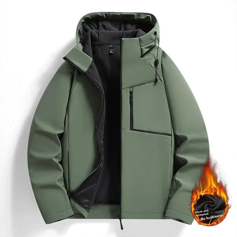 SoftShield Fleece - Lined Hooded Jacket: Fleece - Lined Thickened Loose - Fit Hooded Clerical Collar Softshell Jacket - Homebound Essentials