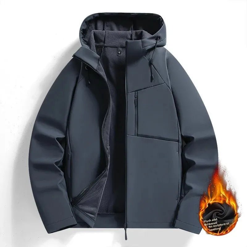 SoftShield Fleece - Lined Hooded Jacket: Fleece - Lined Thickened Loose - Fit Hooded Clerical Collar Softshell Jacket - Homebound Essentials