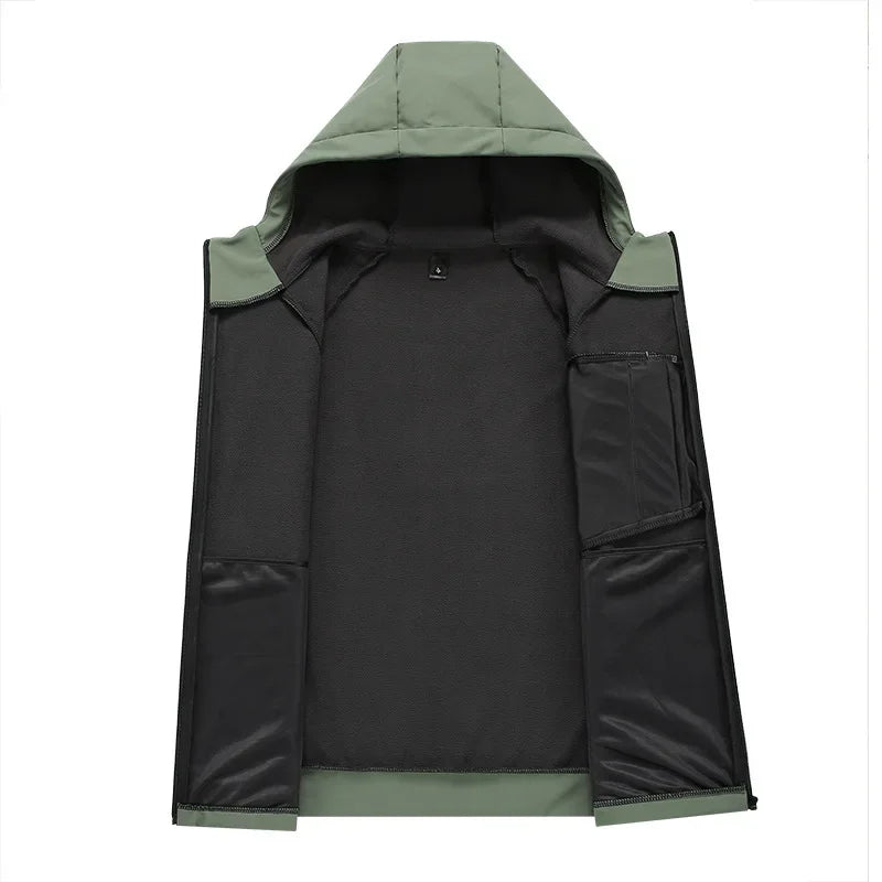 SoftShield Fleece - Lined Hooded Jacket: Fleece - Lined Thickened Loose - Fit Hooded Clerical Collar Softshell Jacket - Homebound Essentials