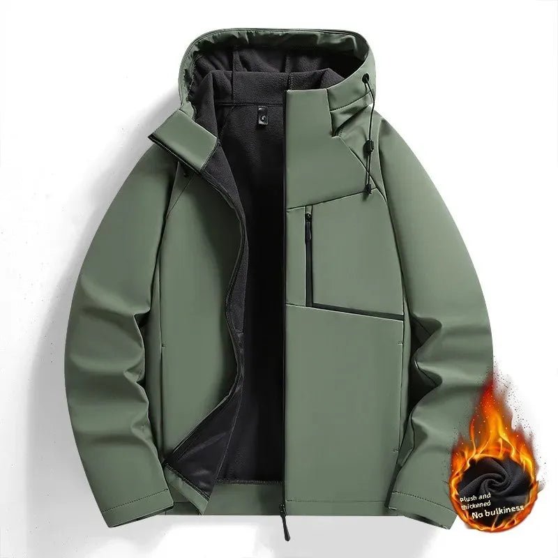 SoftShield Fleece - Lined Hooded Jacket: Fleece - Lined Thickened Loose - Fit Hooded Clerical Collar Softshell Jacket - Homebound Essentials