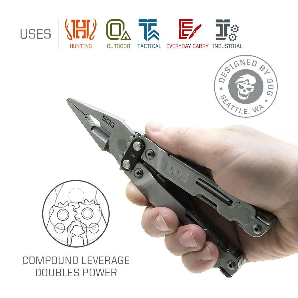 SOG PowerAccess Deluxe Multi - Tool – 21 - in - 1 Tactical Folding Pliers & Pocket Tool - Homebound Essentials