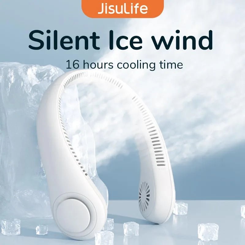 SportBreeze Adjustable Neck Fan: 4000 mAh Battery Rechargeable, 5 Speeds Adjustable,Twistable Hands - Free Bladeless Neckband for Sports - Homebound Essentials