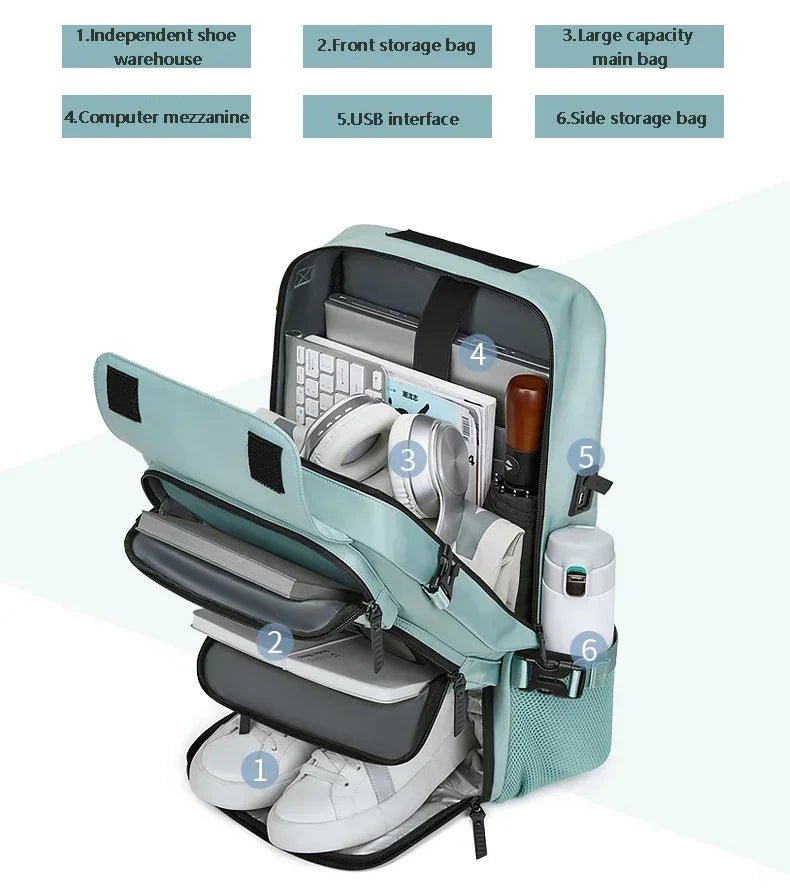 SWISS Travel Backpack - 16" Waterproof Business & Outdoor Backpack - Homebound Essentials