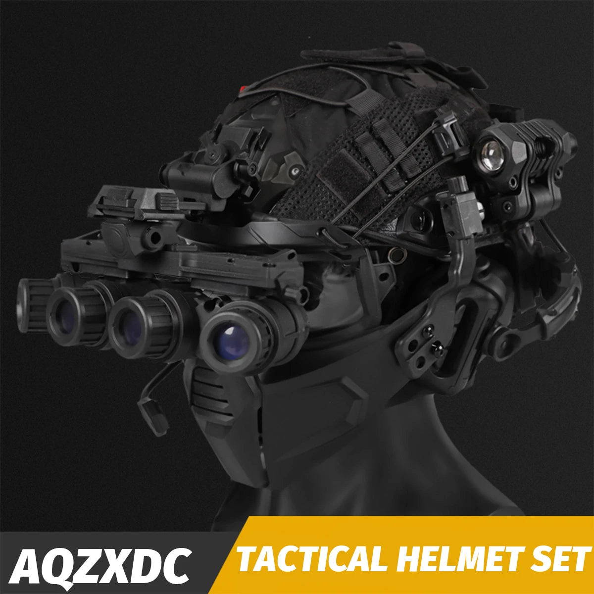 Tactical Airsoft Noise Reduction Military Headphones Night Vision Helmet Set with Flashlight - Homebound Essentials