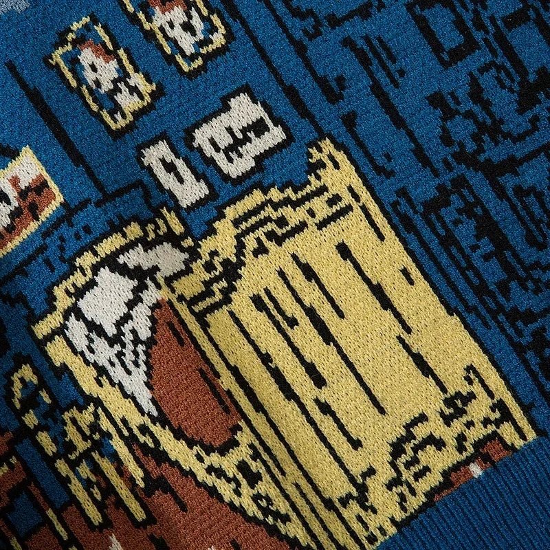 Van Gogh Graffiti Print Knitted Sweater – High Street Fashion - Homebound Essentials