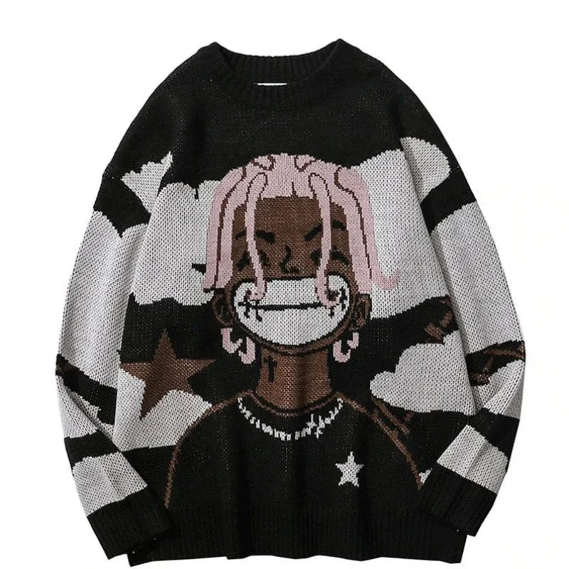 Van Gogh Graffiti Print Knitted Sweater – High Street Fashion - Homebound Essentials