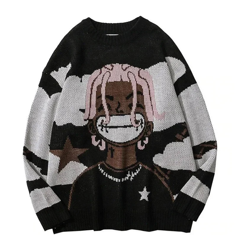Van Gogh Graffiti Print Knitted Sweater – High Street Fashion - Homebound Essentials