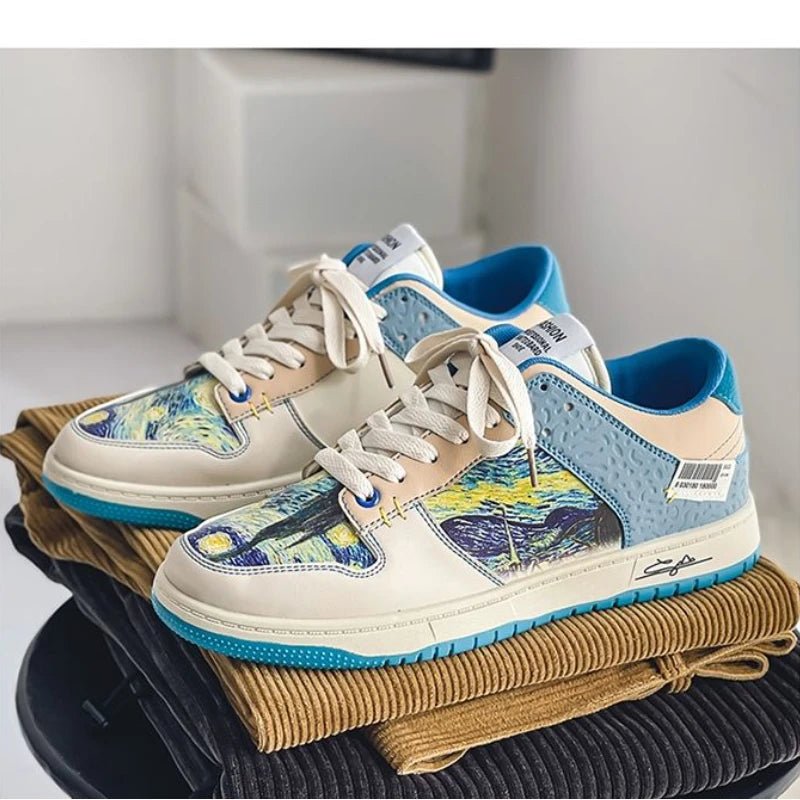 Van Gogh - Oil - Painting Inspired Walking & Skateboarding Sneakers for Girls and Boys - Homebound Essentials