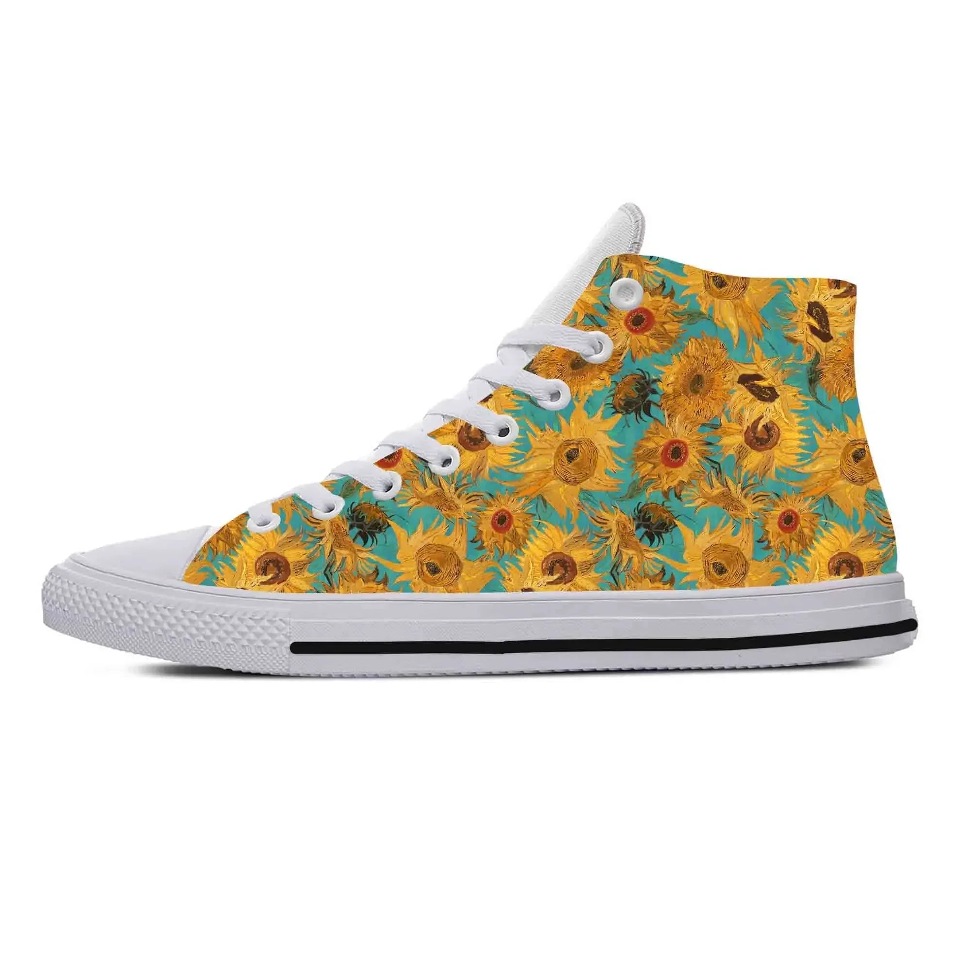 Van Gogh Starry Night Oil Painting High - Top Comfortable Sneakers - Homebound Essentials