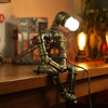 Vintage Steampunk Desk Lamp: Industrial Robot Pipe Light - Homebound Essentials